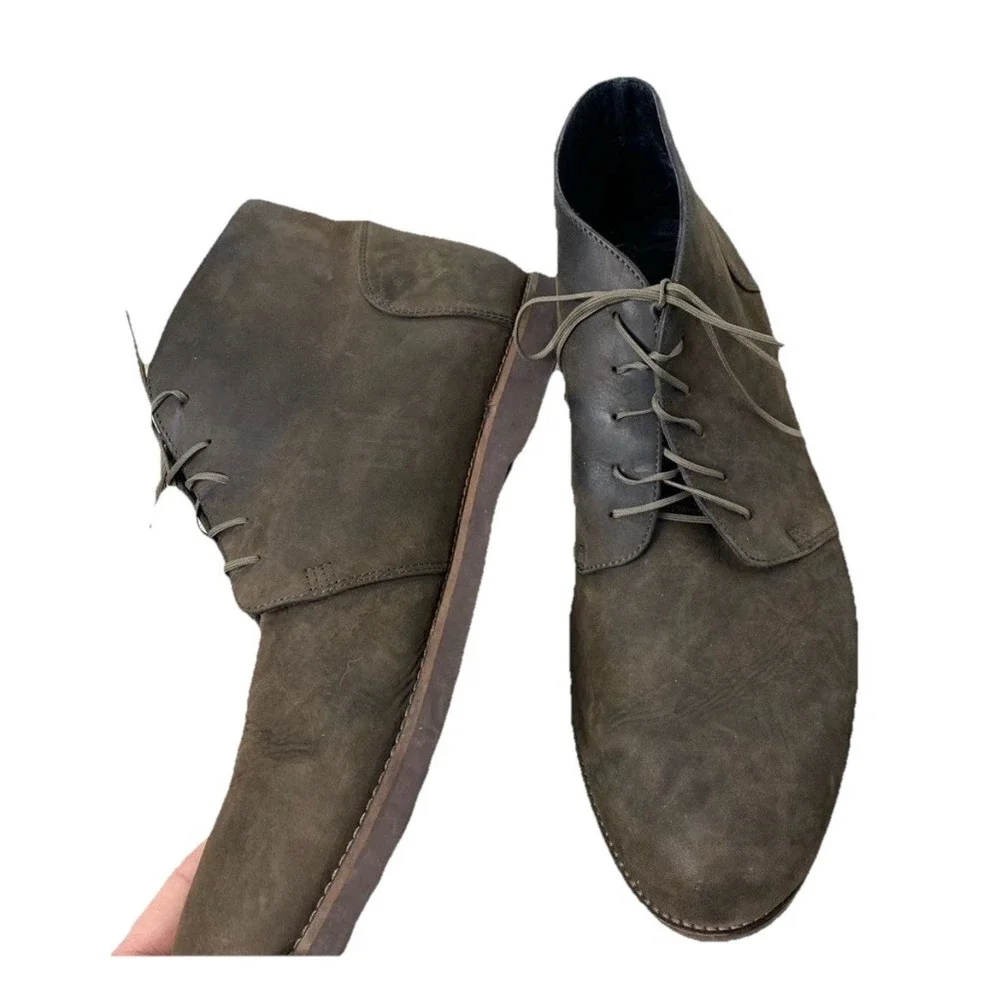 Nisolo Tobacco Brown Suede Leather Chukka Casual‎ Boots Shoes Men's Size 12